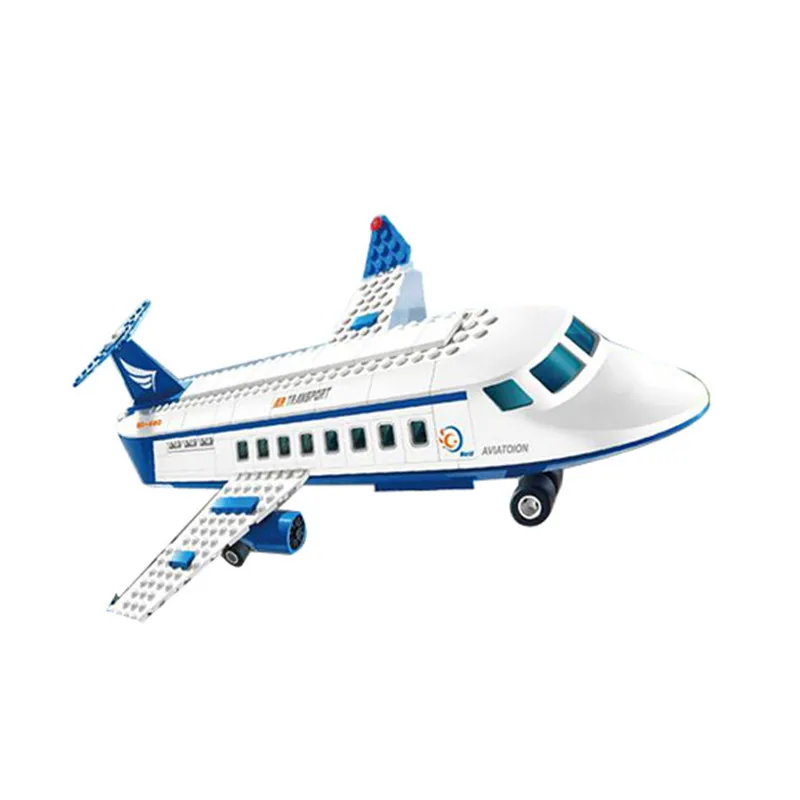 Цена Городской международный аэропорт, 652 шт., авиационный самолет, строительные блоки, наборы, кирпичные модели, детские игрушки, совместимые с с...