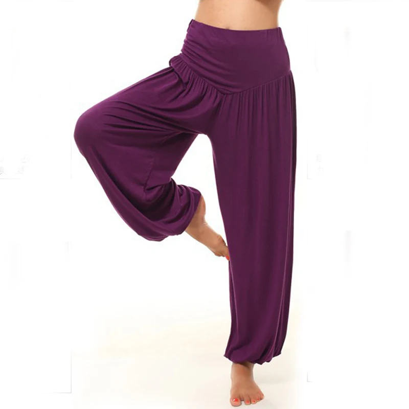 20 candy color plus size Solid harem yaga pants Flare Modal Belly High