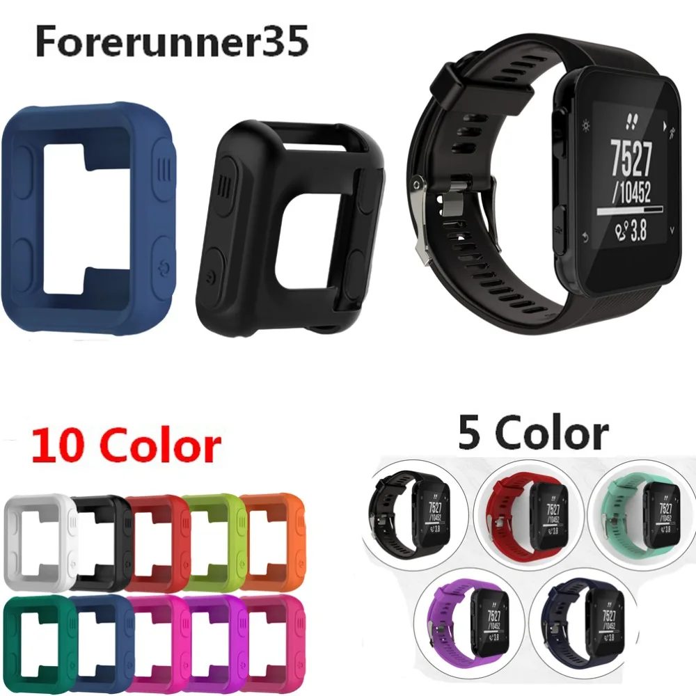 

Hot Silicona Watchband Strap For Garmin Forerunner 35 Watch Protective Shell Cover Case for Garmin Forerunner 35 Band Wristband