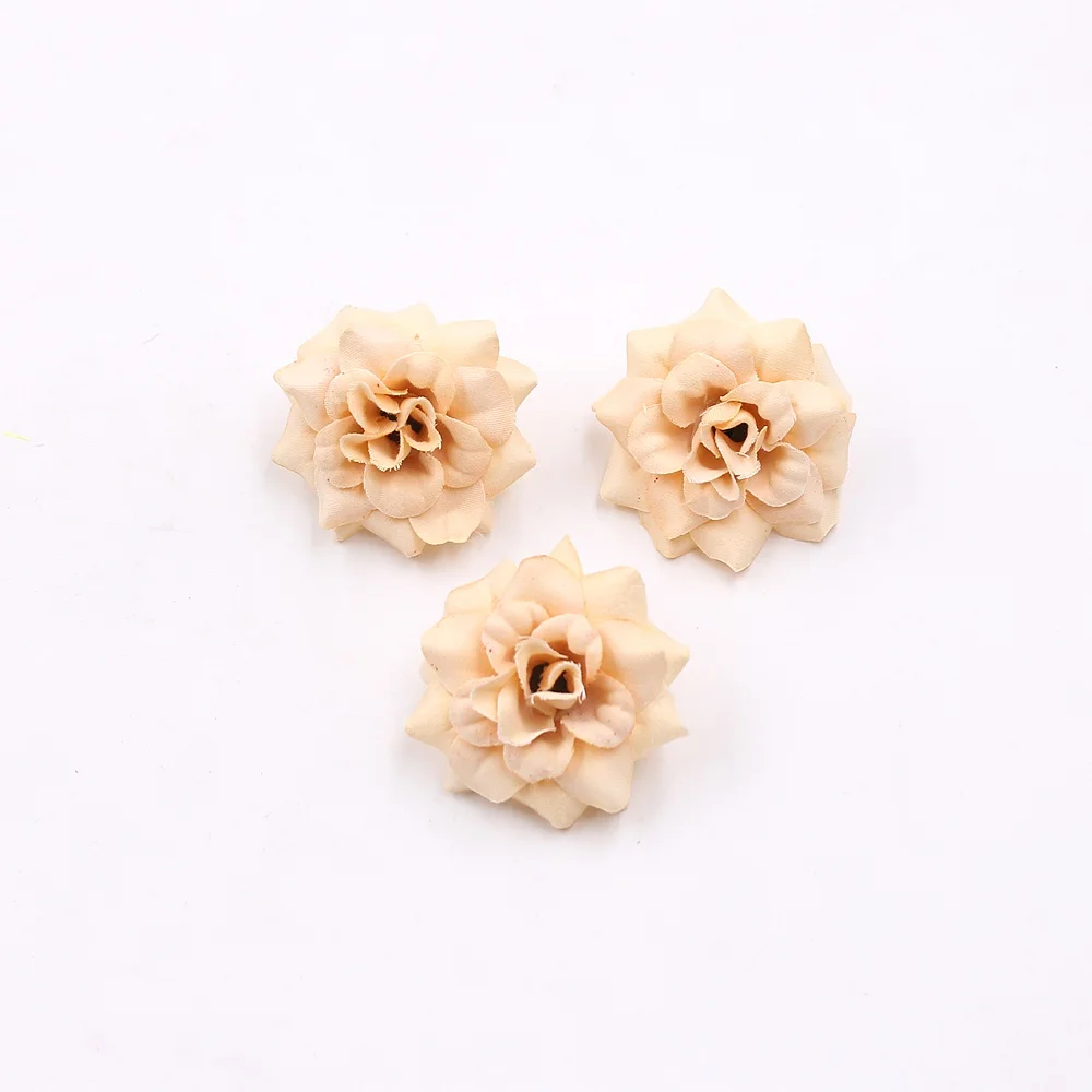 20 шт 4,5 см мини Шелковая Роза искусственная цветок для дома Свадебные Декоративные DIY кошелек подарок вырезанный и зажим Имитация дешевые поддельные цветы