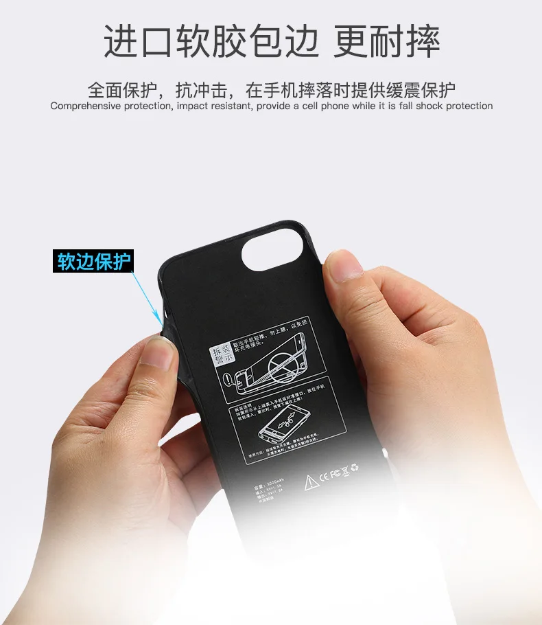 Egeedigi 7000mAh Чехол для зарядки аккумулятора для iPhone 6 7 8 Plus внешний резервный внешний аккумулятор чехол подставка с магнитным кольцом держатель в автомобиле