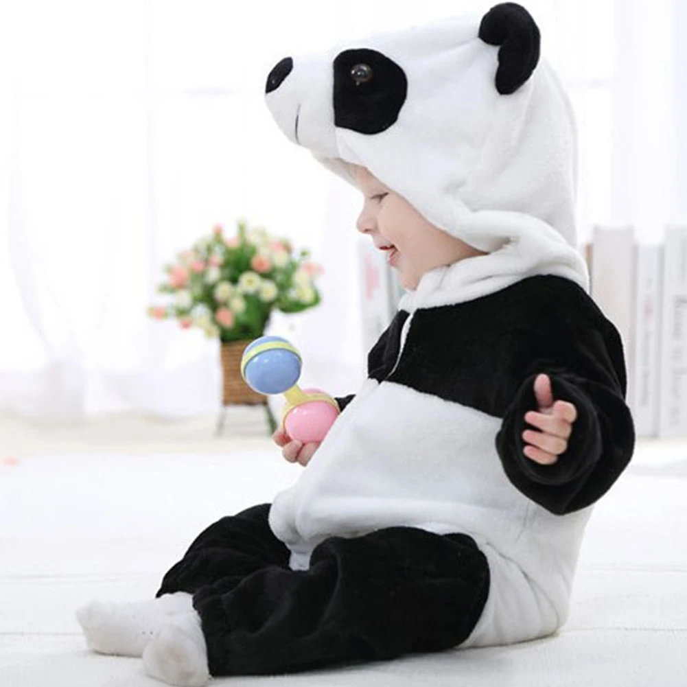 Fashion baby animal costume panda climbing pajamas romper jumpsuit overall