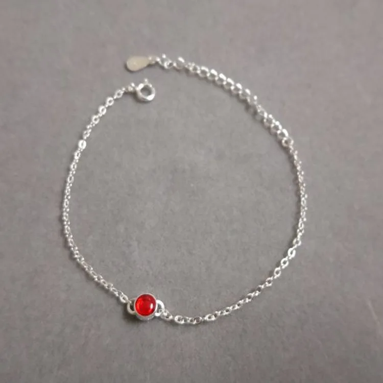

New sterling silver small fresh small red bean bracelet silver ring bracelet temperament wild jewelry female G12
