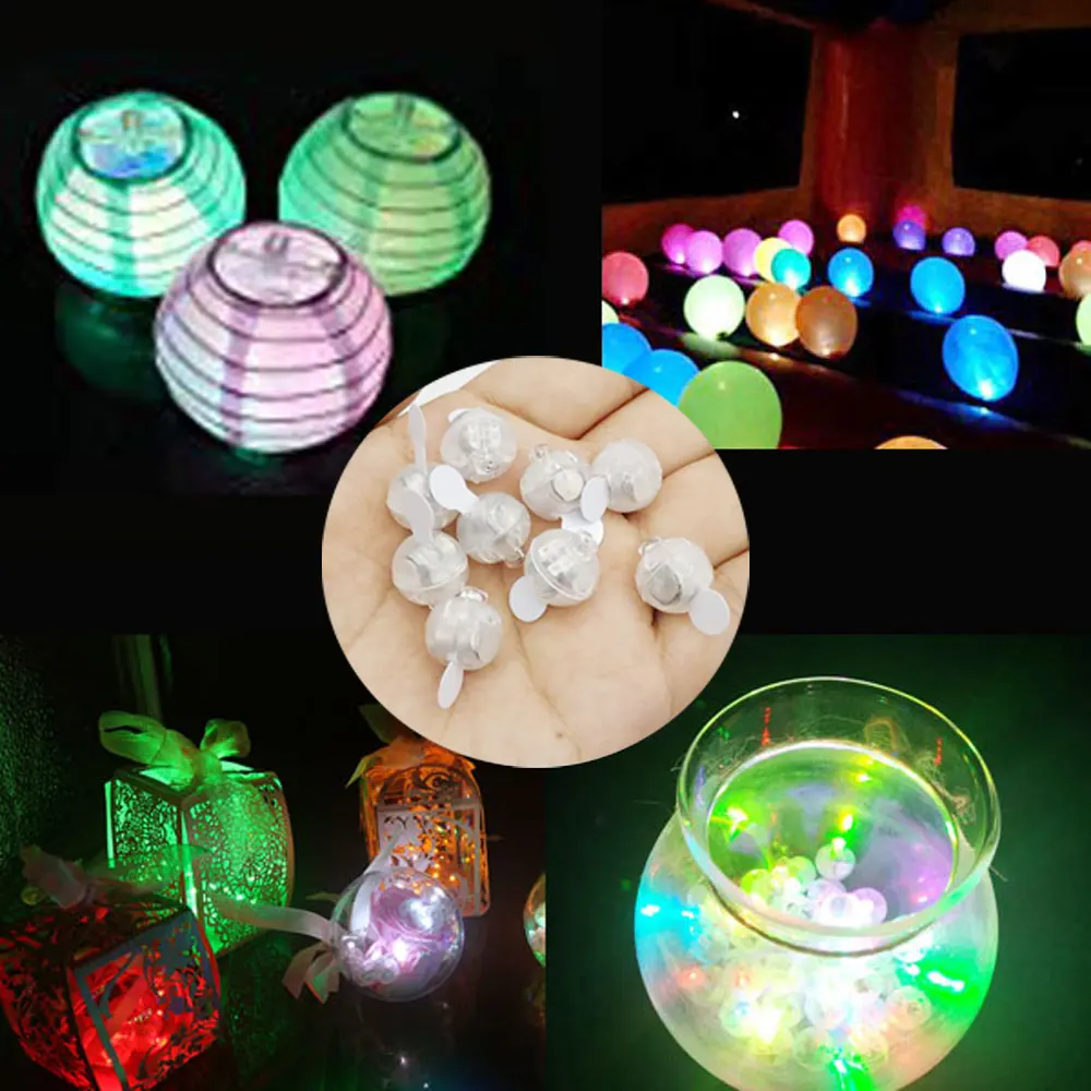 Round LED Flash Ball Lamps Balloon Lights For Paper Lantern Wedding Party Decor