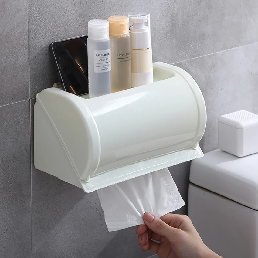 

1PC Paper Holder Rack Towel Storage 4 Colors Container Tissue Box Roll Paper Case Bathroom Accessories Household Shelf