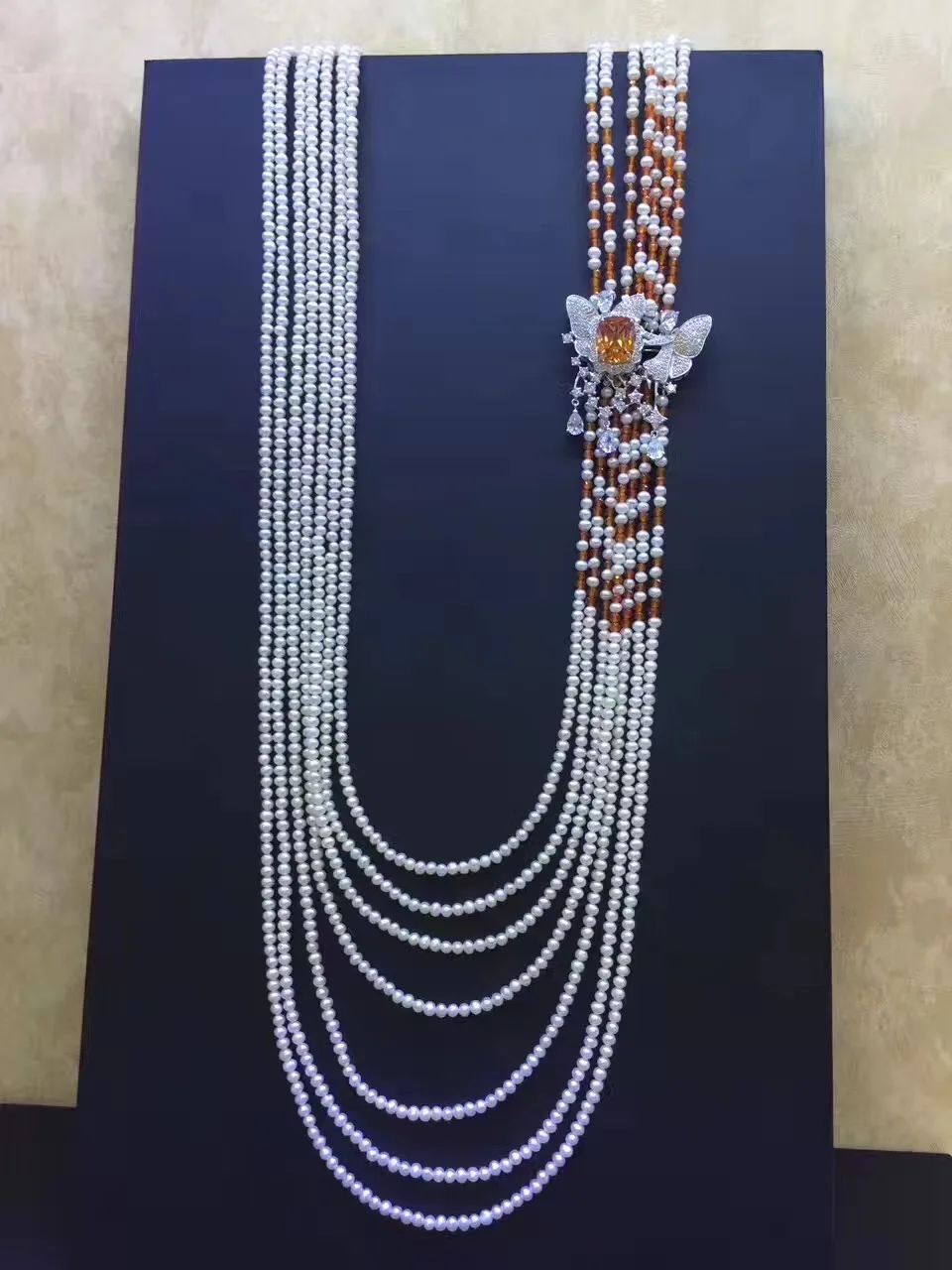 Ожерелье из натурального жемчуга 3 4 мм серебра 925 пробы|silver pearl|silver long necklacesilver necklace