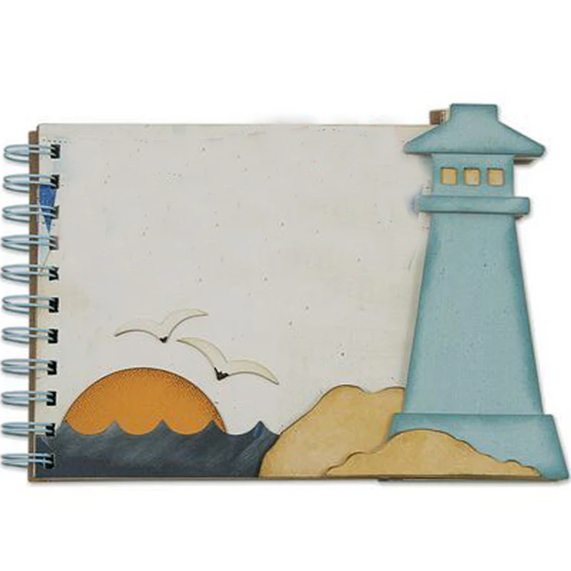 

Swovo Lighthouse dam Metal Cutting Dies for Scrapbooking Craft Paper Card Embossing Mould DIY Etched Die Cuts New 132*210mm