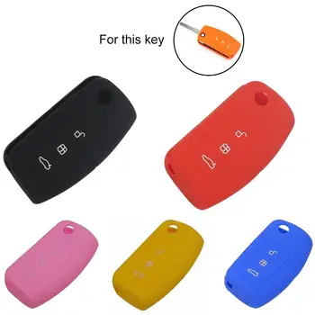

3 Button Silicone Car Remote Flip Key Fob Shell Protect Cover Case for Ford Key Bag keychain holder pocket key organizer