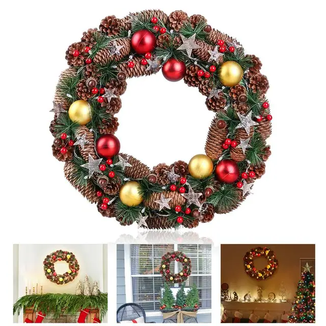 BESTOYARD Kerstkrans Decoratieve Guirlande met Pine Cone Acorn Naald ... BESTOYARD Kerstkrans Decoratieve Guirlande met Pine Cone Acorn Naald ...