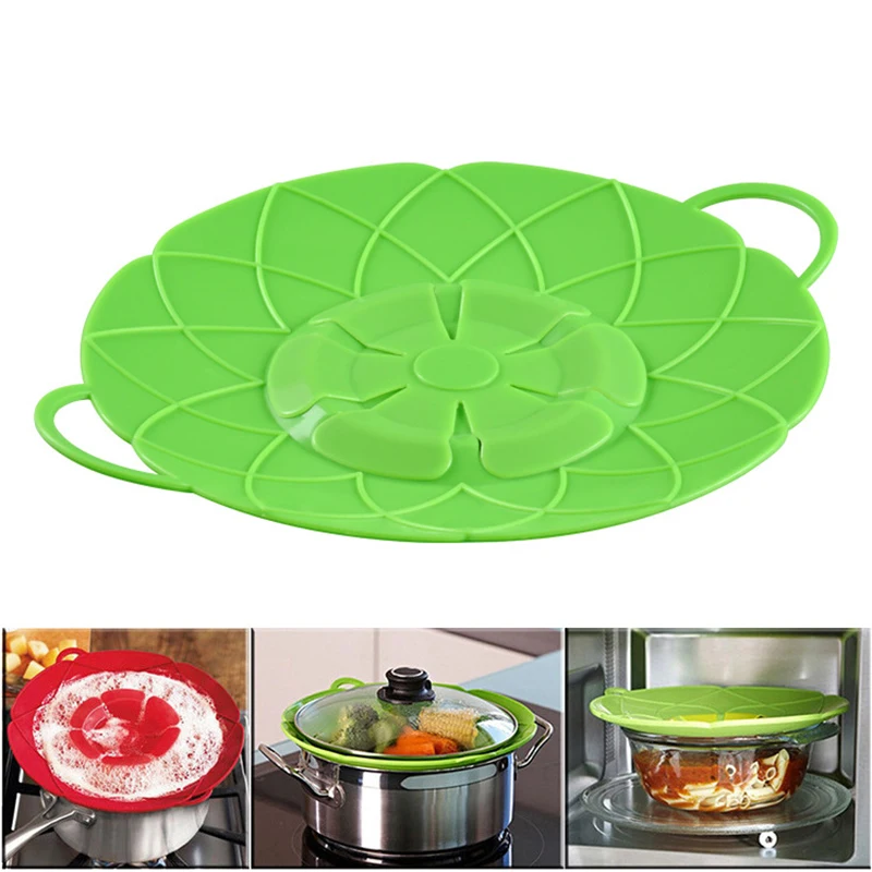 Silicone Lid Spill Stopper Cover for Pot Pan Kitchen Accessories Cooking Tools Flower Cookware Home Kitchen Accessories Gadgets