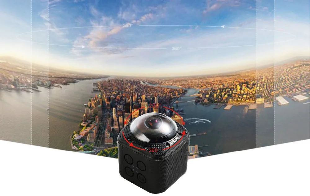 SOOCOO Cube360F Wifi 1080P Full HD 360 градусов панорамная камера 20 м Водонепроницаемая глубина