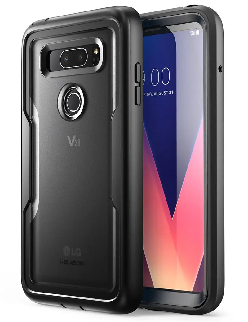 Для LG V30 Чехол i-Blason Magma полное тело амортизирующая крышка со встроенной защитной пленкой для LG V30/V30 Plus/V30S - Цвет: Black