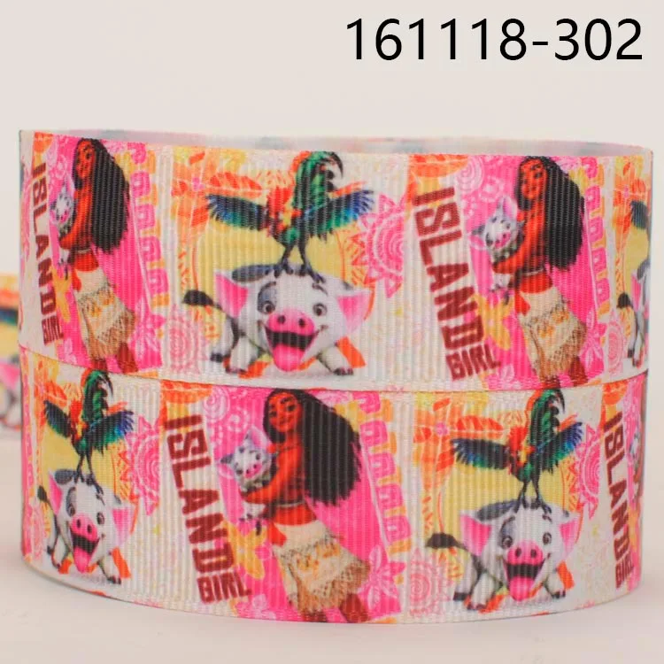 

NEW 50 yards lively cartoon pua and Moana ribbon printed grosgrain ribbon free shipping