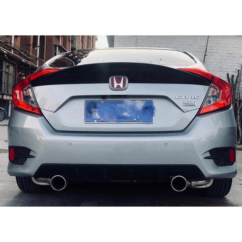 For Honda Civic Spoiler 2016 2017 Car Styling ABS Plastic Unpainted