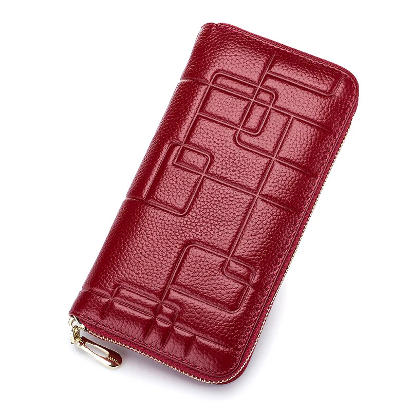 fashion geometric leather wallet women new design genuine leather