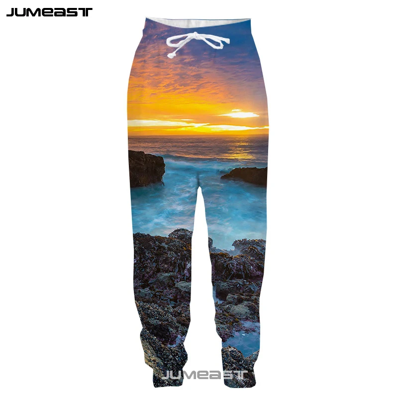 Jumeast 3D принт природные пейзажи Для мужчин/Для женщин брюки красивые реки и горы Повседневное спортивные свободные Размеры новинка Повседневные длинные брюки - Цвет: 19