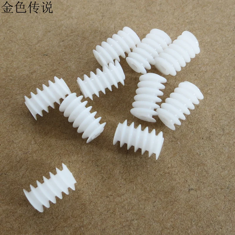 

F17645 JMT 10Pcs 6 * 10 (2A) Plastic Worm Gear Reducer 0.5 Modulus Transmission Gear DIY Toy Accessory