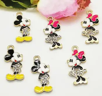 

Hot Sale 200 pcs Cartoon mickey minnie Charm Pendants DIY Jewelry Making G-4