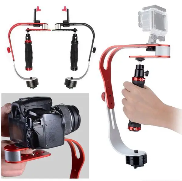 Simple Red Black mate Handheld Stabilizer Micro Single Mobile Tripod