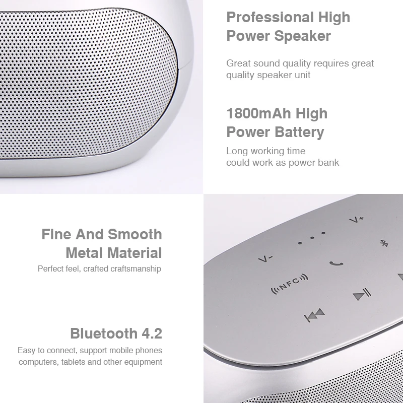 Беспроводная колонка NFC сенсорная Bluetooth Колонка для телефона с микрофоном