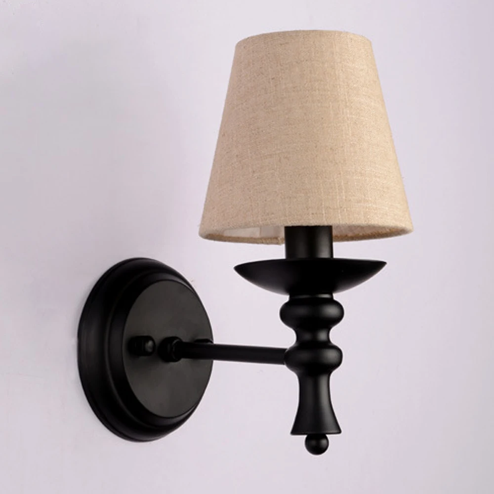 Covers european style garden roses iron wall sconce lamp bedroom bedside lamp warm room lamp ...