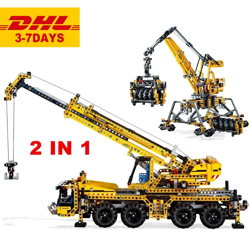 

20040 Science And Technology Mechanics Crane Spelling Insert Assembling Building Block Toys Alpinia 1392pcs Blocks