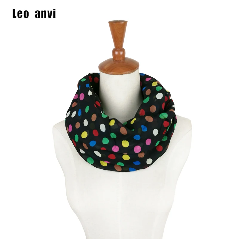 

Chiffon silk Polka Dot Scarf Women Loop Infinity Scarf Pastel Summer Scarf Boho Colors Dot Scaves Women fashion Accessories