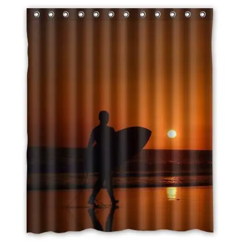 Surfing silhouette custom Shower Curtain Bathroom decor fashion design various sizes Free Shipping | Дом и сад