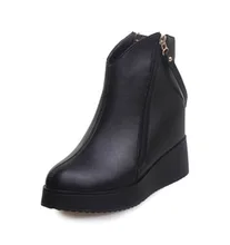 2017 Nouveau Chaussures Femme Zipper Bottes PU Dans L’état Haute Bottes femmes Bottes Martin de Bottes. DFGD-1018