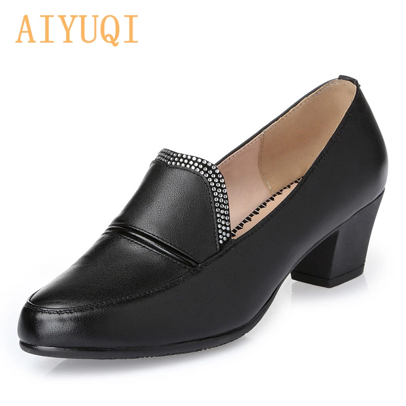 

AIYUQI Genuine leather woman shoes 2019 Spring fashon shoes sapato feminino casual soft office shoes sapatos feminino plussize
