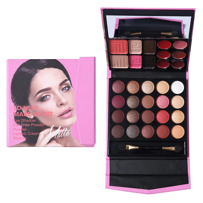 

Women Makeup Palette Sets 32 Color Matte Shimmer Eye Shadow Bronzer Blusher Lipstick Waterproof Cosmetic Kit Tools with Brush