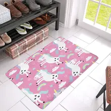 Симпатичные Единорог Pattern Anti-коврик дверь Home Decor крытый половик у двери резиновым