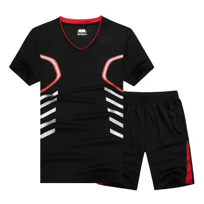 Летний мужской комплект из 2 предметов, спортивный костюм, футболка с короткими рукавами+ шорты, комплект из двух предметов, спортивный костюм, быстросохнущий, плюс размер M~ 6XL, 7XL, 8XL, 9XL - Цвет: 8