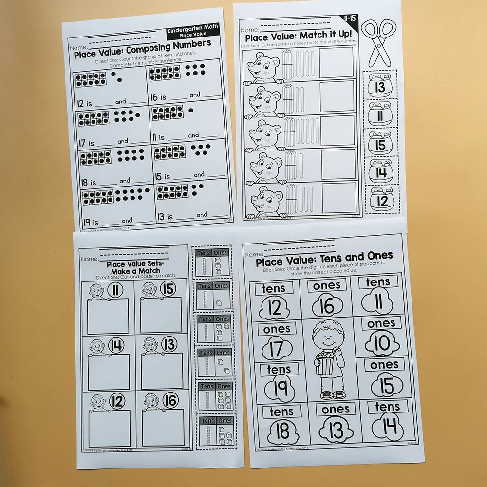 Matemática do Jardim de Infância Lição de Casa Material de Aprendizagem Comparando Números Papel Inglês Prática Leitura Livro Crianças Montessori Workbook Mod. 256431 20 Home & Garden