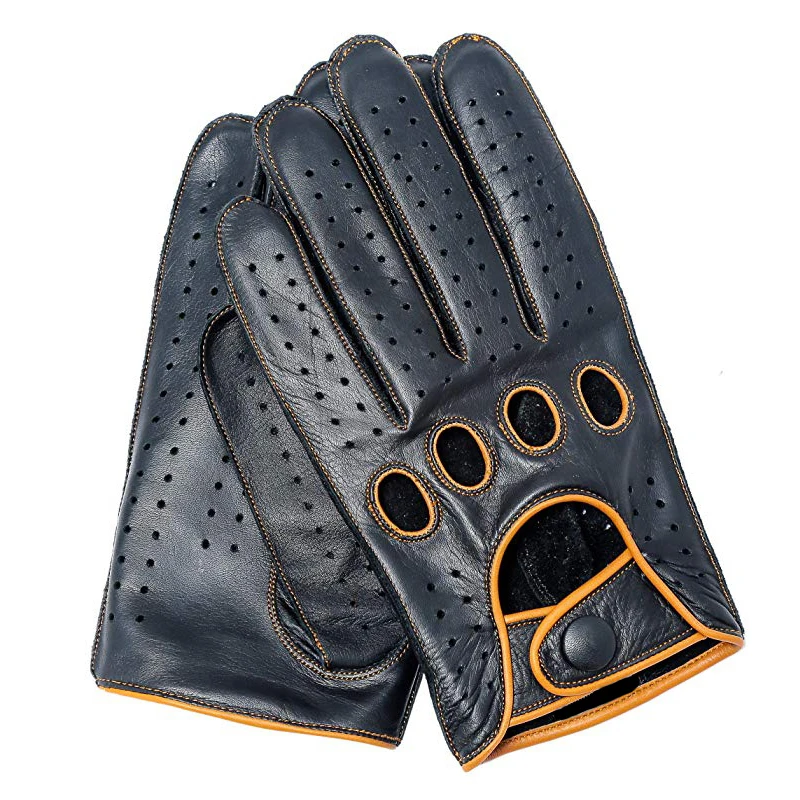 High Quality Men's Genuine Leather Gloves Lambskin Gloves Fashion Men  Breathable Driving Gloves For Male Mittens