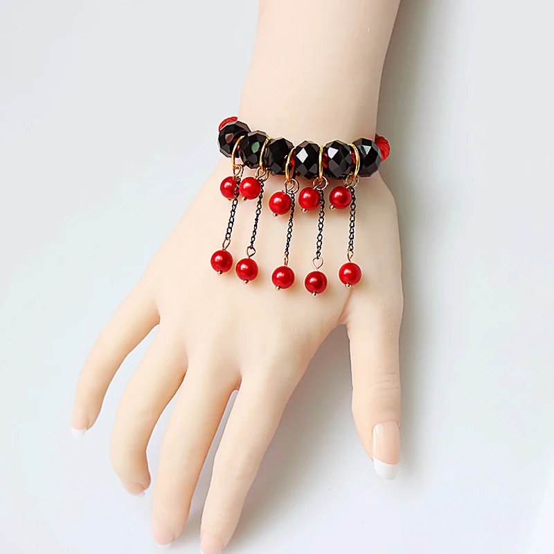 Braided Rope Bracelet Adjustable Chain Jewelry Simulated Pearl