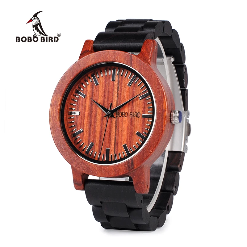 BOBO BIRD WM05 Men Women Wooden Watches Red Sandalwood Case Scale Dial Ebony Wooden Band Quartz Watch Brand Designer OEM BOBO BIRD WM05 Men Women Wooden Watches Red Sandalwood Case Scale Dial Ebony Wooden Band Quartz Watch Brand Designer OEM