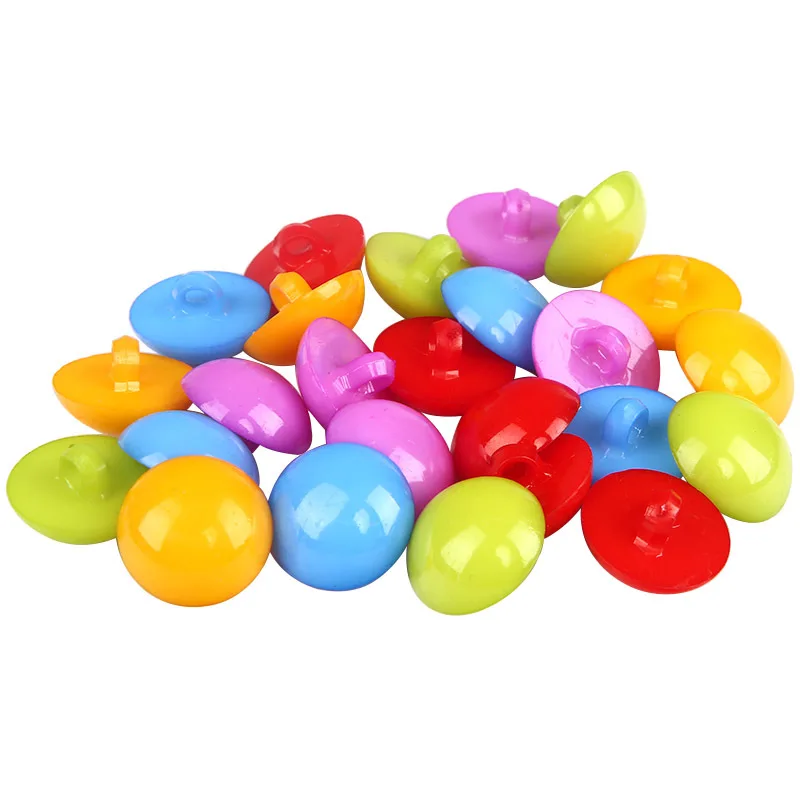 

100pcs Round Shank Mix Colors Plastic Buttons DIY Crafts Childrren's Clothing Accessories Sewing Notions 12MM