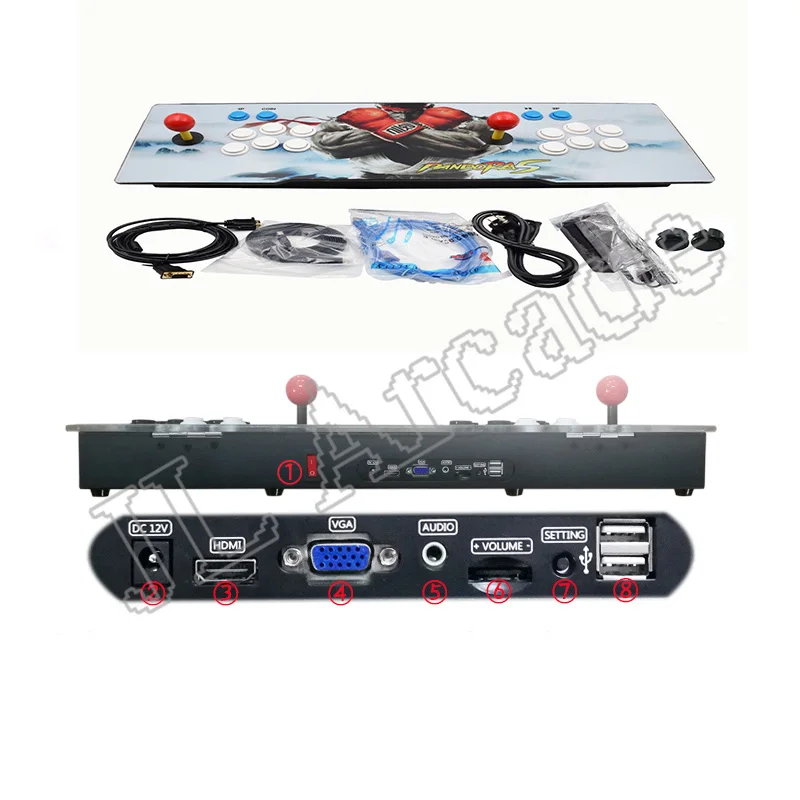 

Pandora 2700 in 1 Arcade Console USB Joystick Arcade Buttons With Light 2 Players Control Retro 3D Arcade Game Box