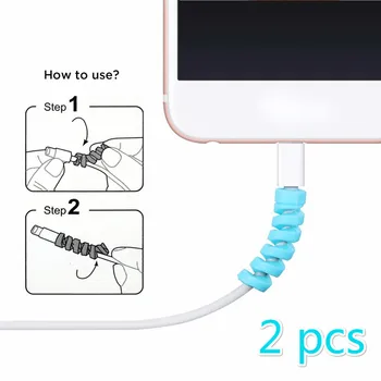 

Universal 2pcs Protector Saver Cover for IPhone Samsung Computers Laptops Lightning Cables Mouse Cable USB Charger Cable Cord