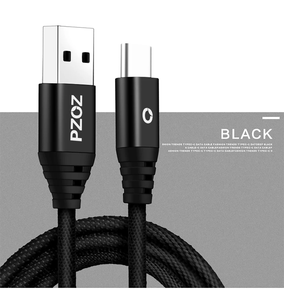 PZOZ кабель usb type C USB-C быстрое зарядное устройство type-C для Xiaomi Mi A1 6 OnePlus 5t Hauwei p10 p20 lite pro mate 9 10 Honor htc ZUK Z2