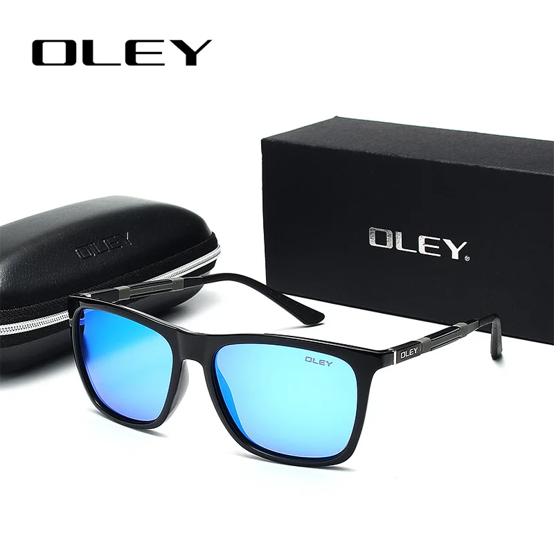 Мужские ультралегкие солнцезащитные очки OLEY черные поляризационные из
