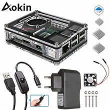 Новый чехол для Raspberry Pi 4 9 слоев акриловая коробка с охлаждающим