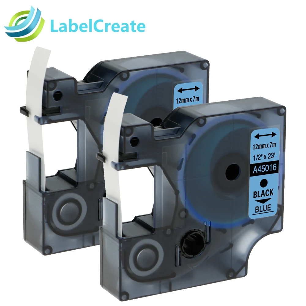 

2 packs 45016 Compatible DYMO D1 Label Tape 45016 12mm DYMO Black on Blue Dymo Label Printer Ribbon DYMO label maker