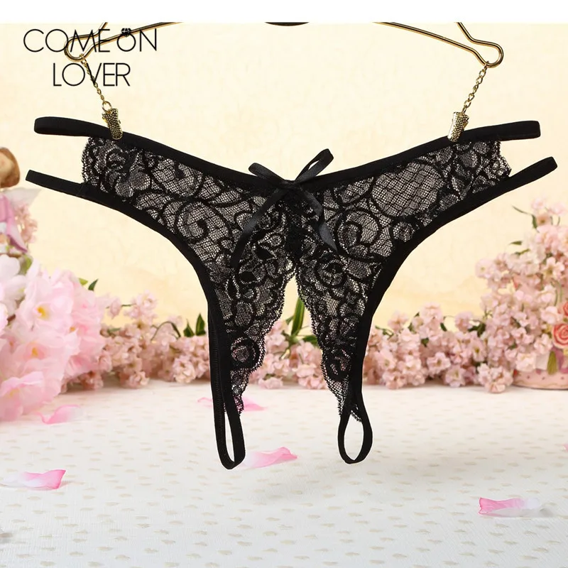 

Comeonlover Open Bottom sexy panties women lace g-strings side hollow out crotchless tanga mujer underwear hot bragas PE5132