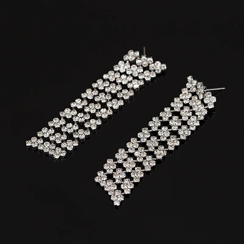 YFJEWE Wholesale Luxury Long Crystal Fashion Drop Earrings Wedding