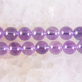 

Free Shipping Fine Jewelry Round Purple 10MM 100% Natural AA Purple Crystal Loose Beads Strand 15.5"(39 beads) J014