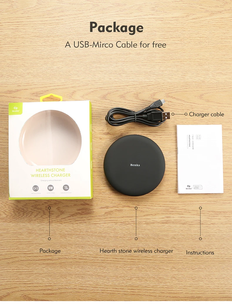 Benks Qi Wireless Charger For iPhone X iPhone 8 8 plus Fast Charge Charging Pad For Samsung S8 S7 S6 Note 8 Wirless Charger (12)