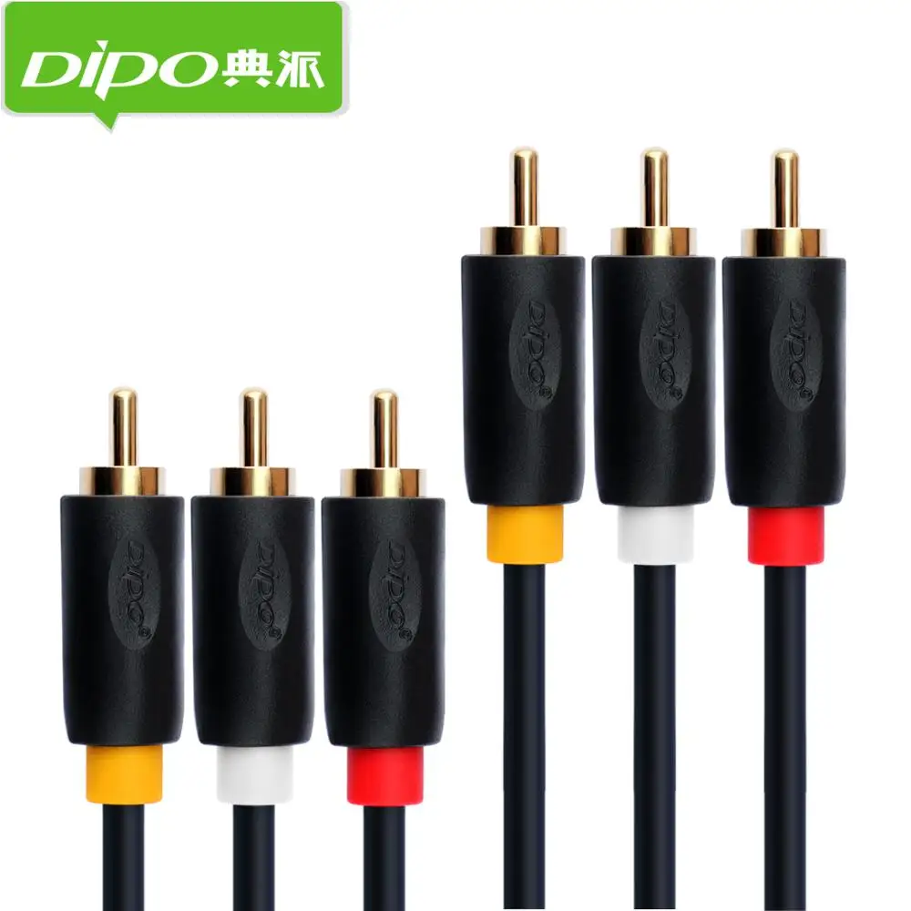 Аудио и видеокабель DIPO кабель с позолоченным штекером 3RCA на 3 RCA для STB DVD ТВ