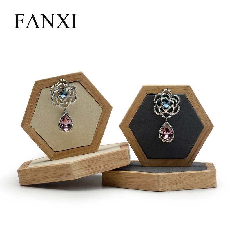 FANXI 2 Pieces of Rhombus Jewelry display stand with microfiber for exhibition Necklace Earrings Display Holder Bracelet Props Jewelry Packaging
